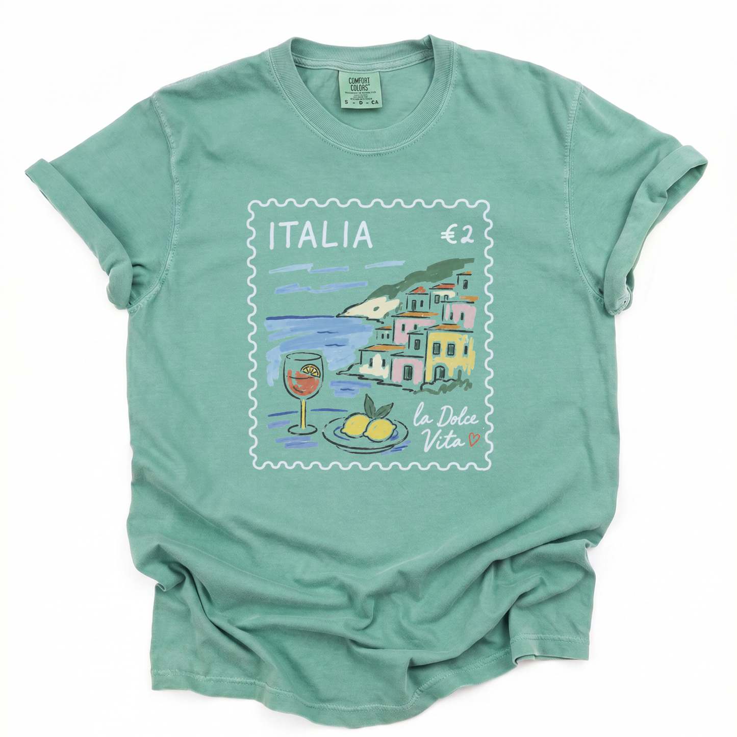 Postage from Positano -  Relaxed Fit Vintage Wash T Shirt