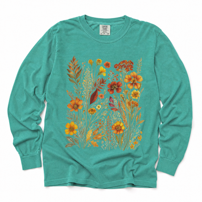 Autumn Floral - Comfort Colors Premium Long Sleeve T Shirt