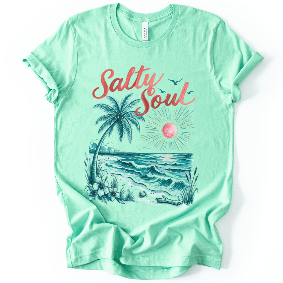 Salty Soul - Bella Canvas Super Soft Straight Cut T shirt