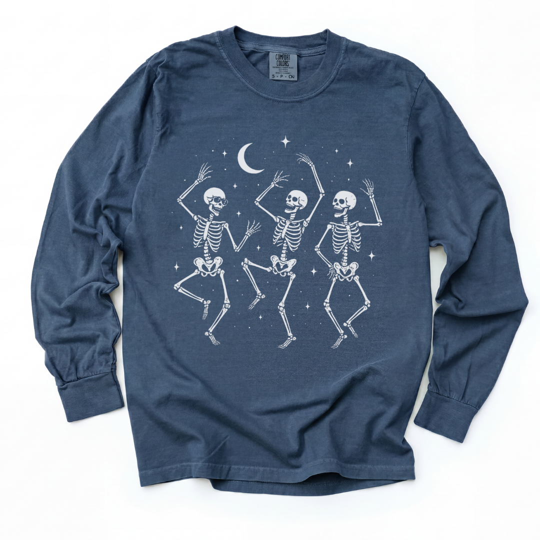 Midnight Bones & Boogie - Comfort Colors Long Sleeve Premium T Shirt