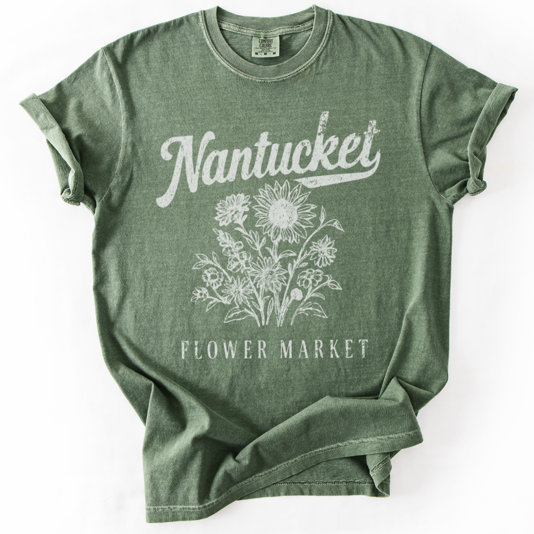 Nantucket Flower Market - Comfort Colors Relaxed Fit Premium T Shirt