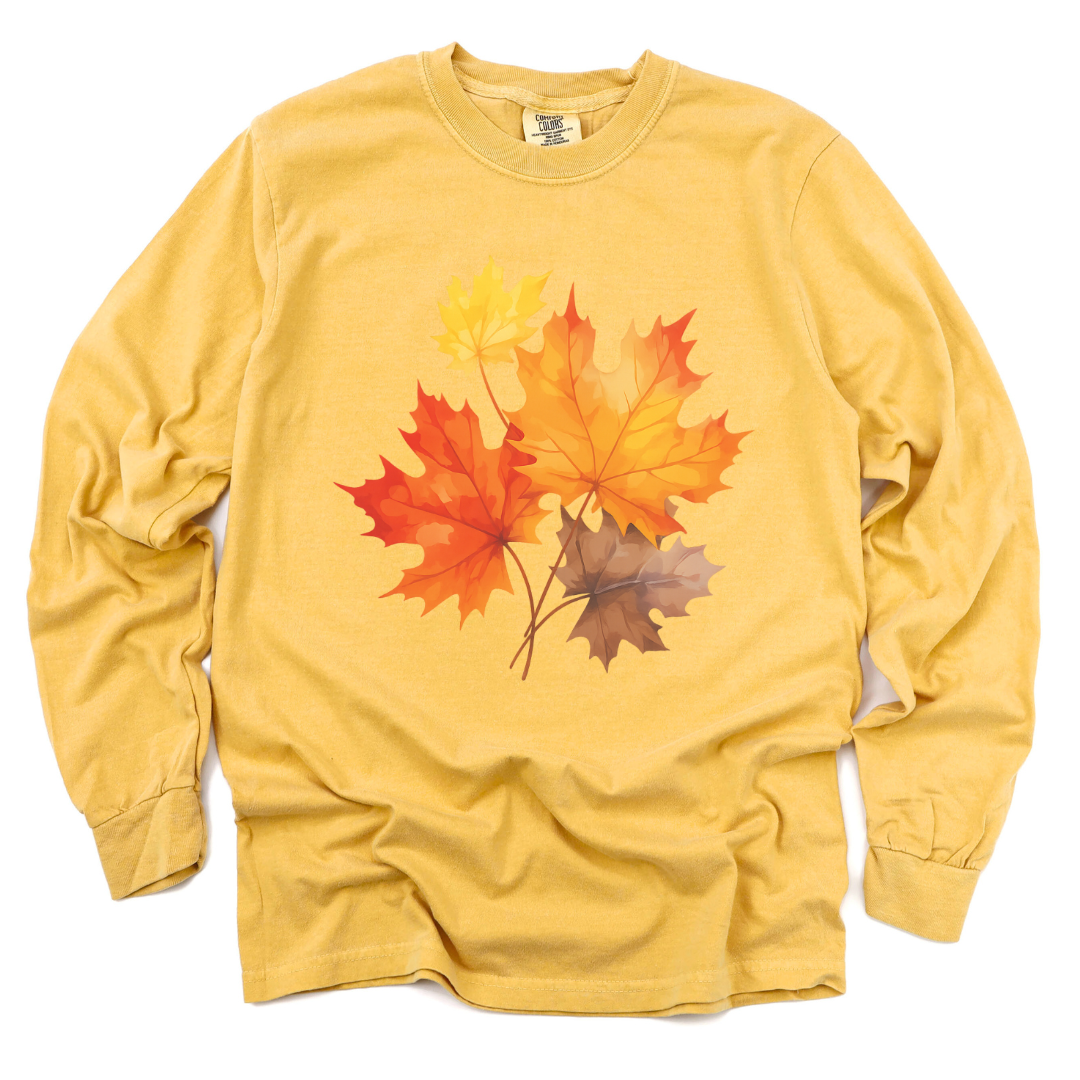 Autumn Leaves - Comfort Colors Premium Long Sleeve T Shirt