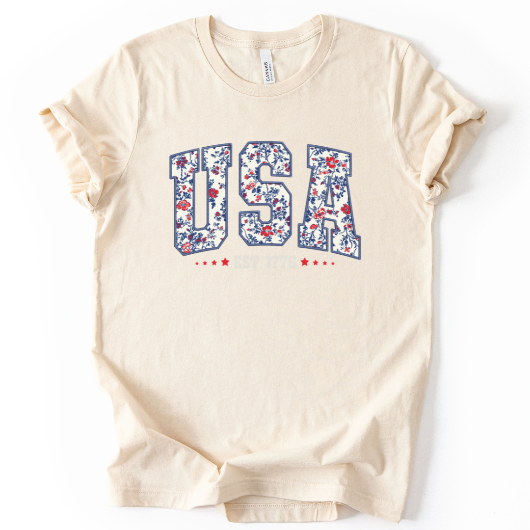 Floral USA - Bella Canvas Super Soft Straight Cut T shirt