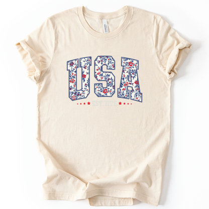 Floral USA - Bella Canvas Super Soft Straight Cut T shirt