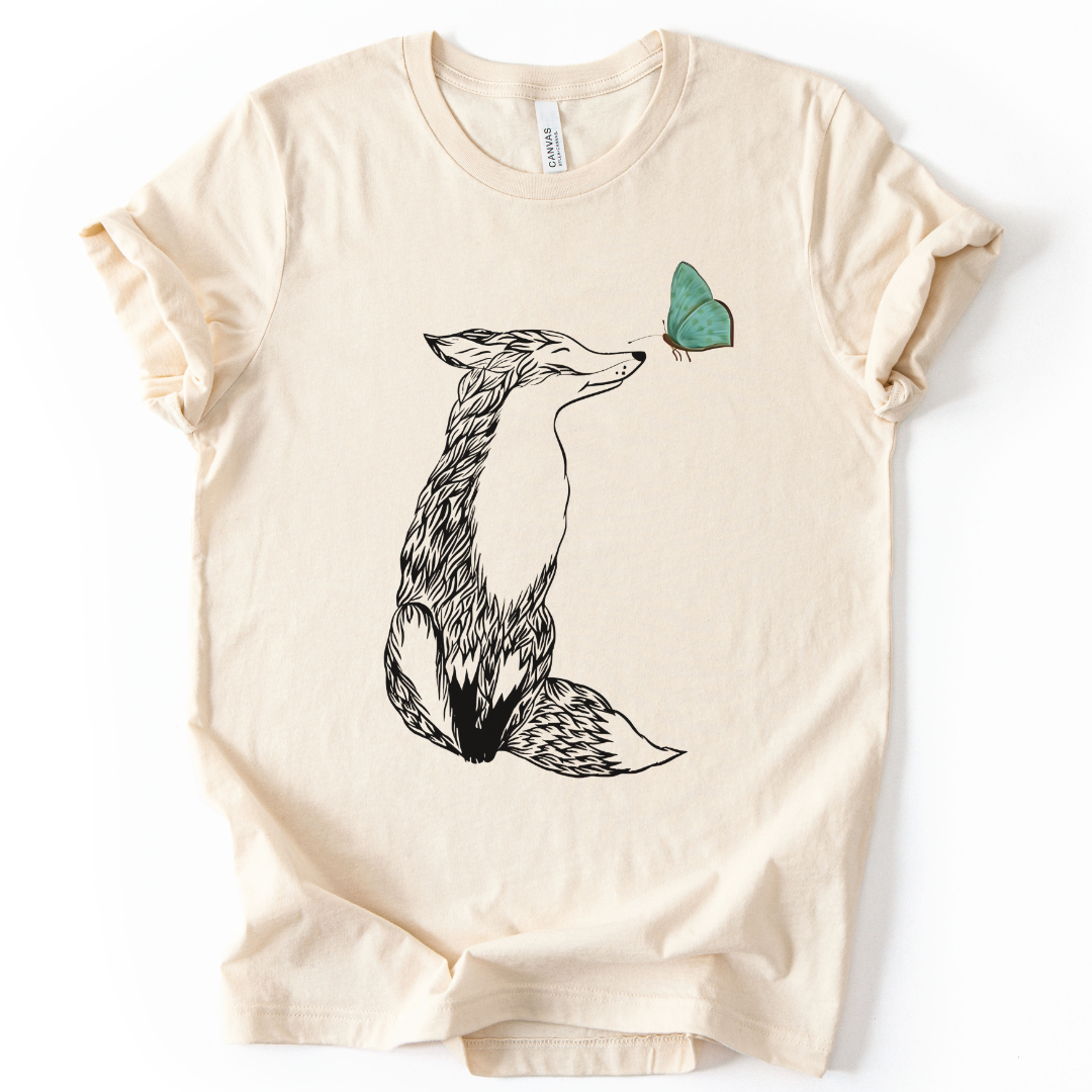 Fox & Butterfly - Bella Canvas Super Soft Straight Cut T shirt