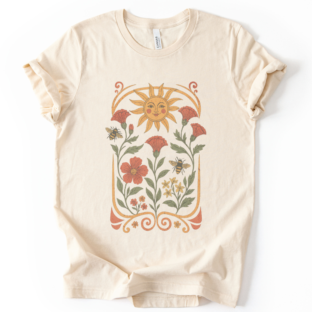 Golden Floral - Bella Canvas Super Soft T Shirt
