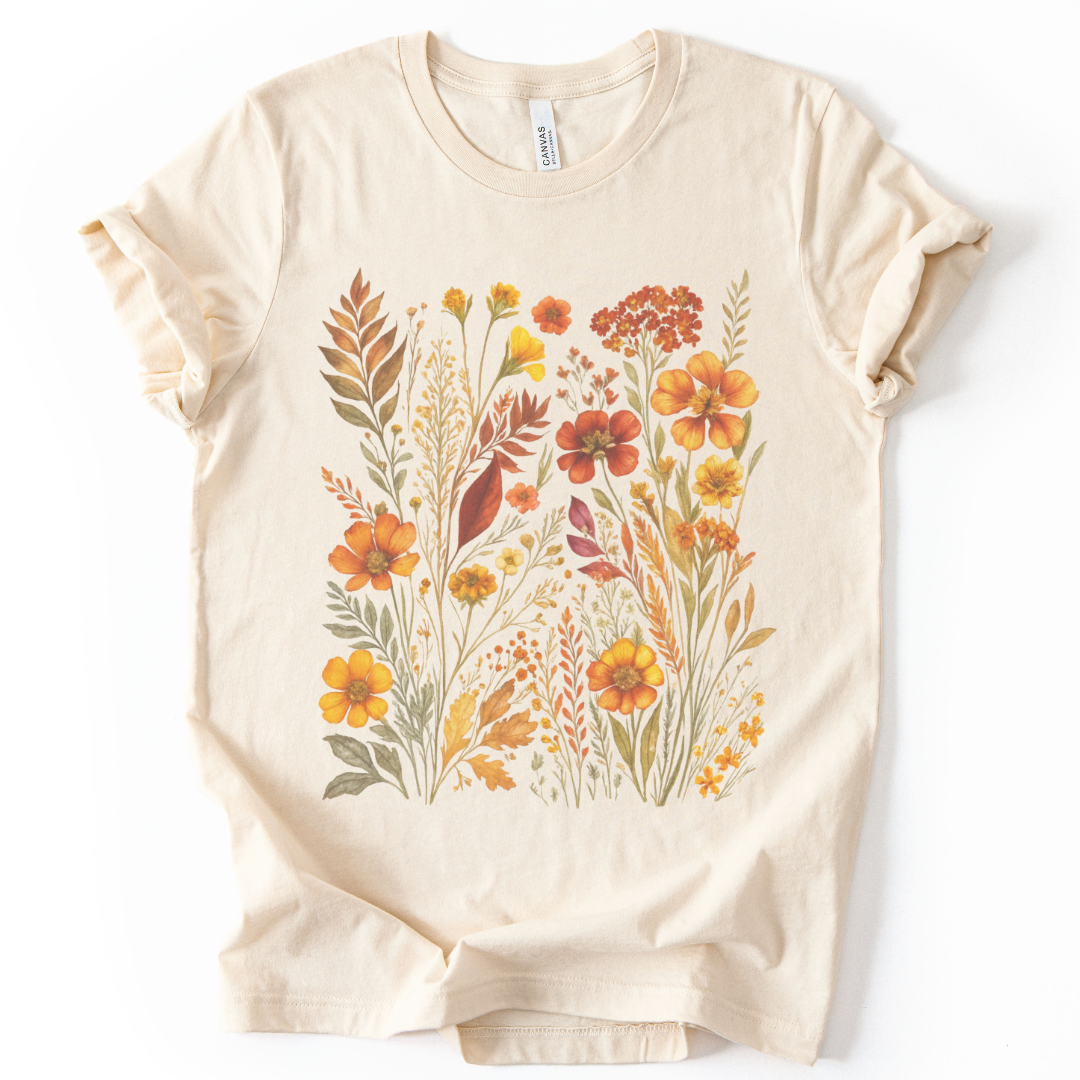 Autumn Floral  - Bella Canvas Super Soft T Shirt