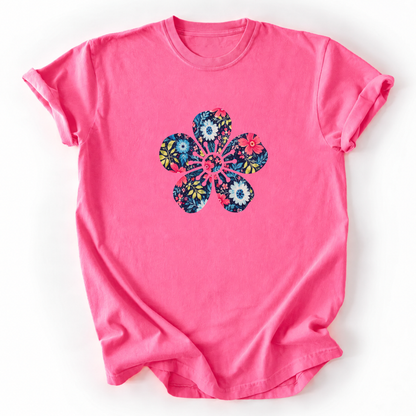 Vibrant Floral Flower Print - Comfort Colors Relaxed Fit Premium T Shirt