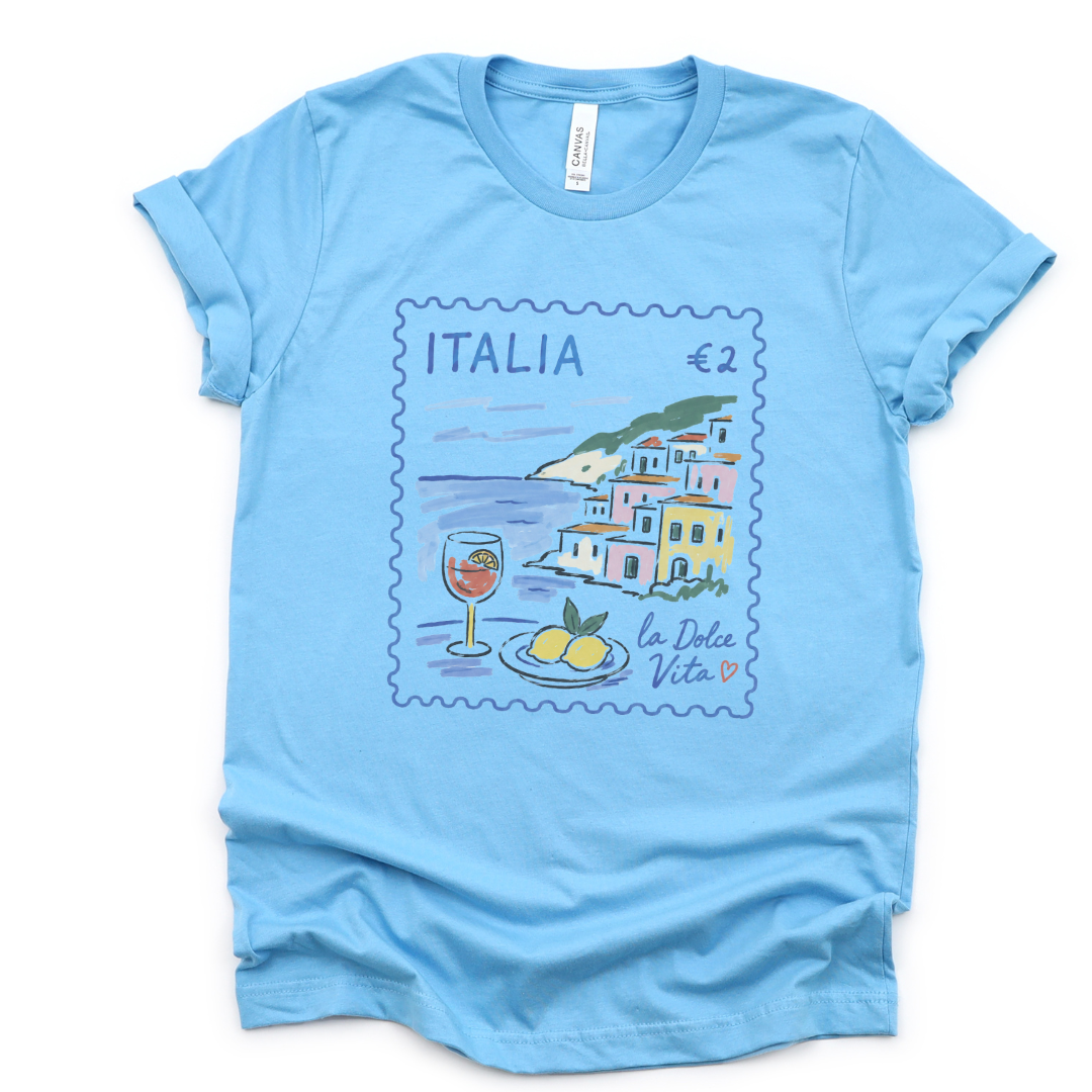 Postage from Positano - Bella Canvas Super Soft Fitted T Shirt