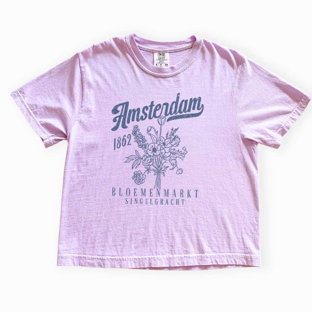 Amsterdam Flower Market - Comfort Colors Boxy Cropped Tee