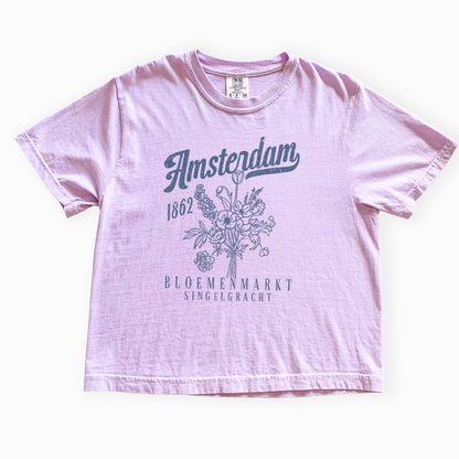 Amsterdam Flower Market - Comfort Colors Boxy Cropped Tee