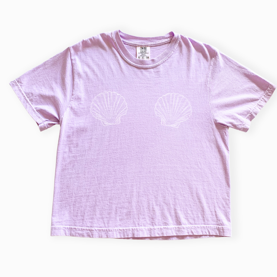 She Shells - Comfort Colors Boxy Cropped Tee