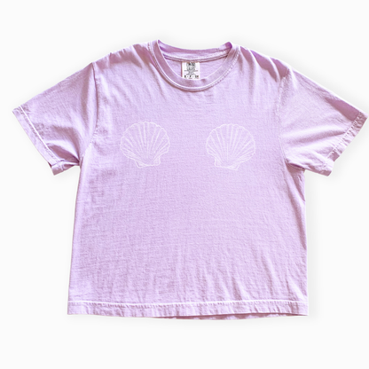 She Shells - Comfort Colors Boxy Cropped Tee