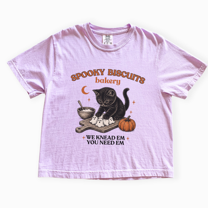 Spooky Biscuit Bakery - Comfort Colors Boxy Cropped Tee