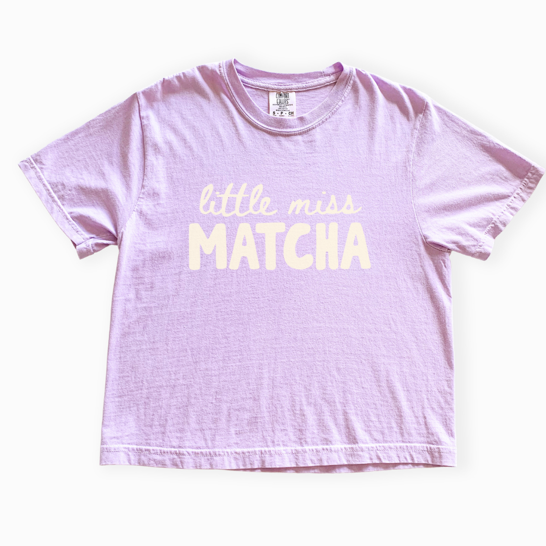 Little Miss Matcha - Comfort Colors Boxy Cropped Tee