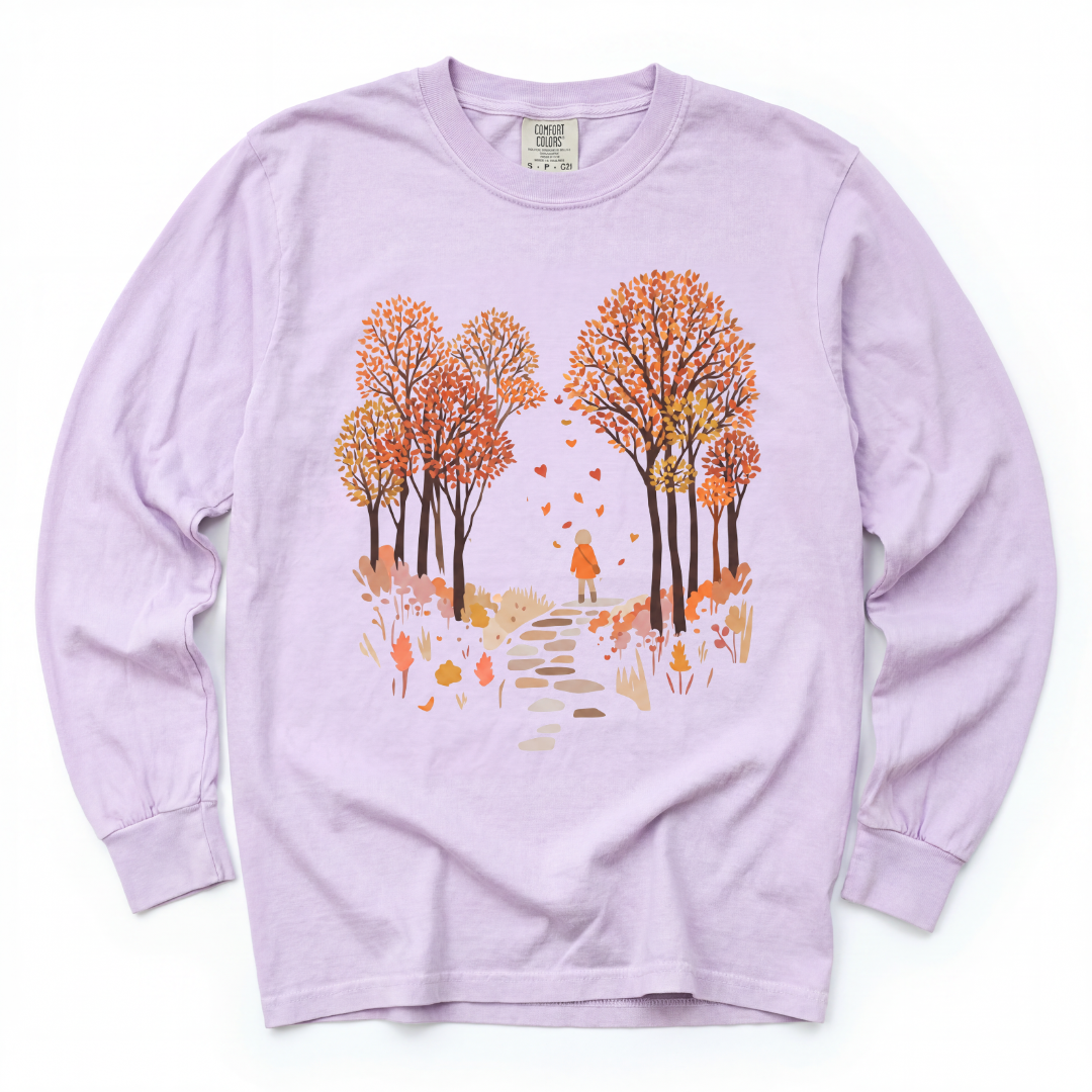 Autumn Walks - Comfort Colors Long Sleeve Premium T Shirt