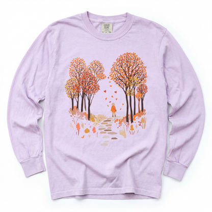 Autumn Walks - Comfort Colors Long Sleeve Premium T Shirt