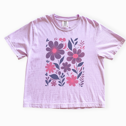 Floral Riot - Comfort Colors Boxy Cropped Tee