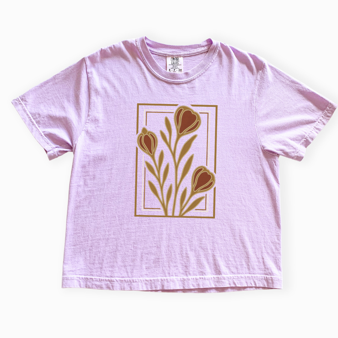 Floraison Noire - Comfort Colors Boxy Cropped Tee