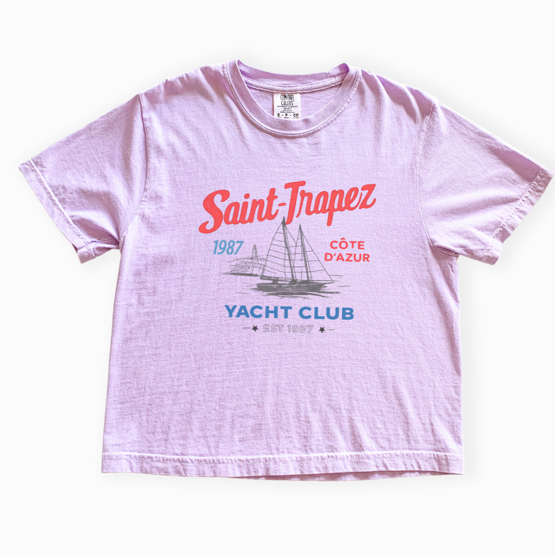 Saint Tropez Yacht Club - Comfort Colors Boxy Cropped Tee