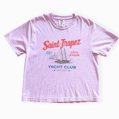 Saint Tropez Yacht Club - Comfort Colors Boxy Cropped Tee