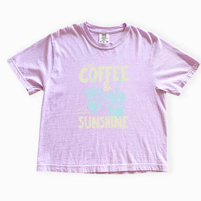 Iced Coffee & Sunshine - Comfort Colors Boxy Cropped Tee