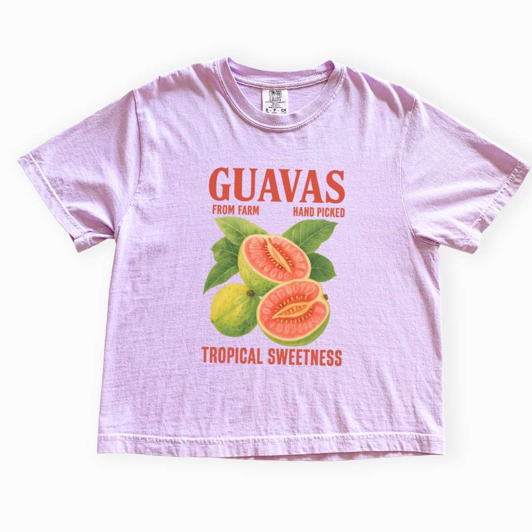 Guavas Tropical Sweetness Tee - Comfort Colors Boxy Cropped Tee