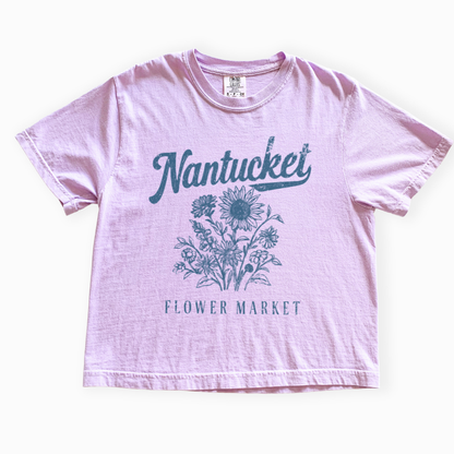 Nantucket Flower Market - Comfort Colors Boxy Cropped Tee