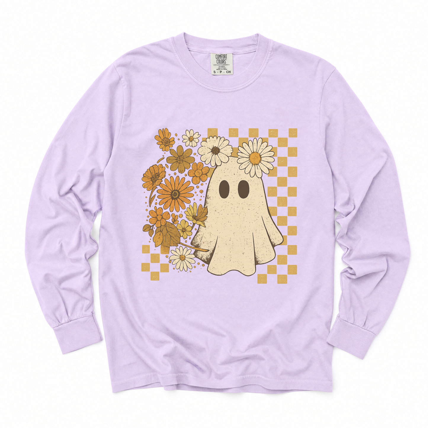 Floral Ghost - Comfort Colors Premium Long Sleeve T Shirt