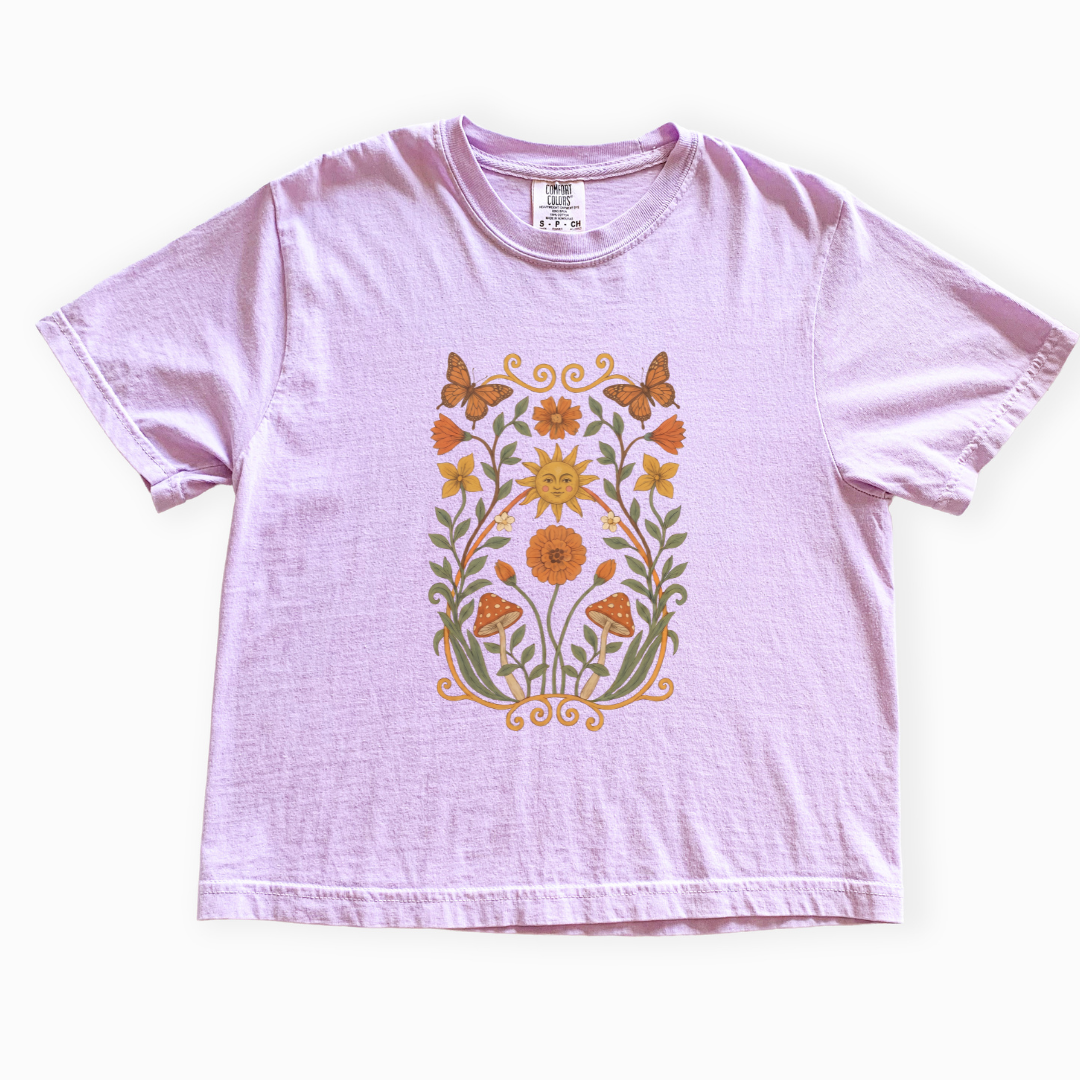 Golden Butterfly - Comfort Colors Boxy Cropped Tee