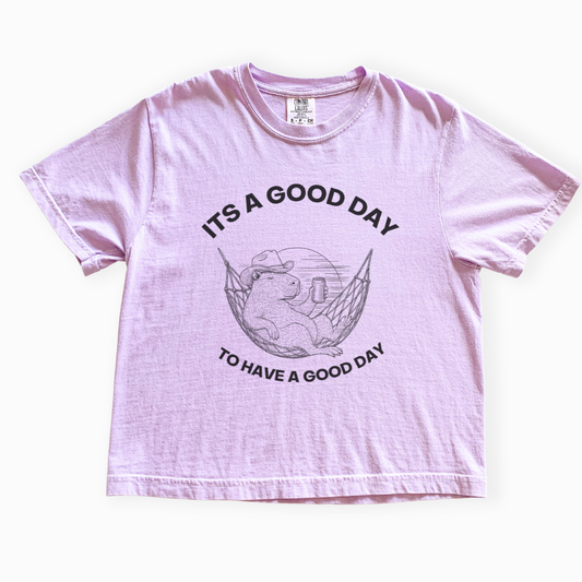 It's A Good Day To Have A Good Day - Comfort Colors Boxy Cropped Tee