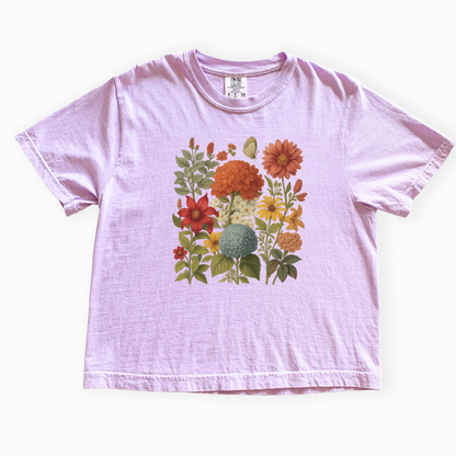 Hydrangea Bloom - Comfort Colors Boxy Cropped Tee