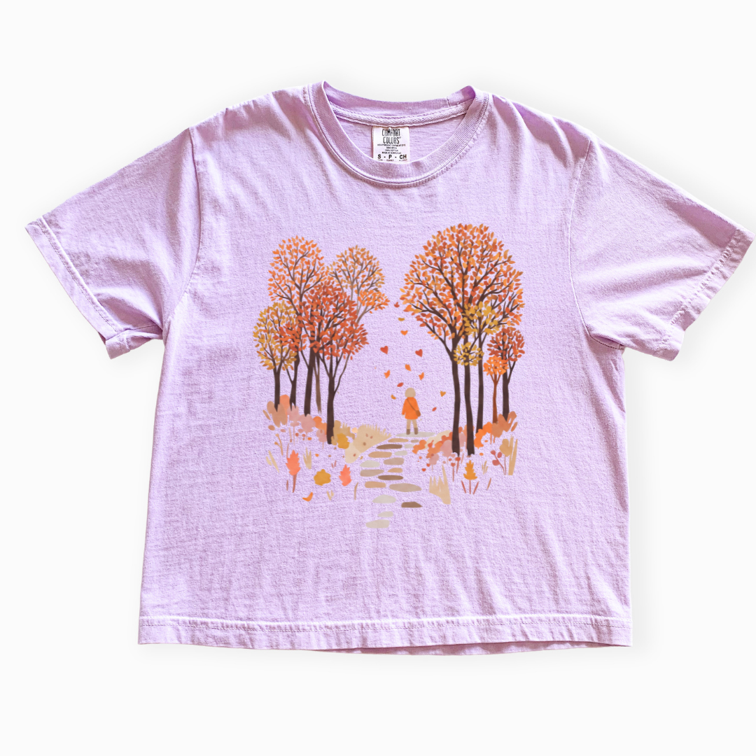 Autumn Walks - Comfort Colors Boxy Cropped Tee
