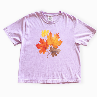 Autumn Leaves - Comfort Colors Boxy Cropped Tee