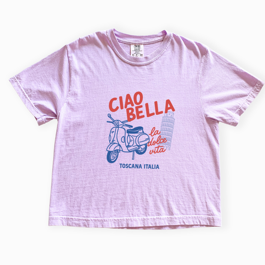Ciao Bella - Comfort Colors Boxy Cropped Tee