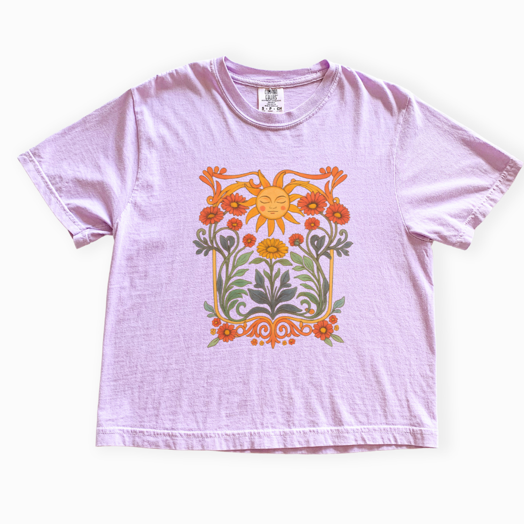 Helia's Garden - Comfort Colors Boxy Cropped Tee