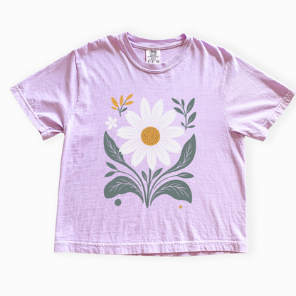 Daisy Days - Comfort Colors Boxy Cropped Tee