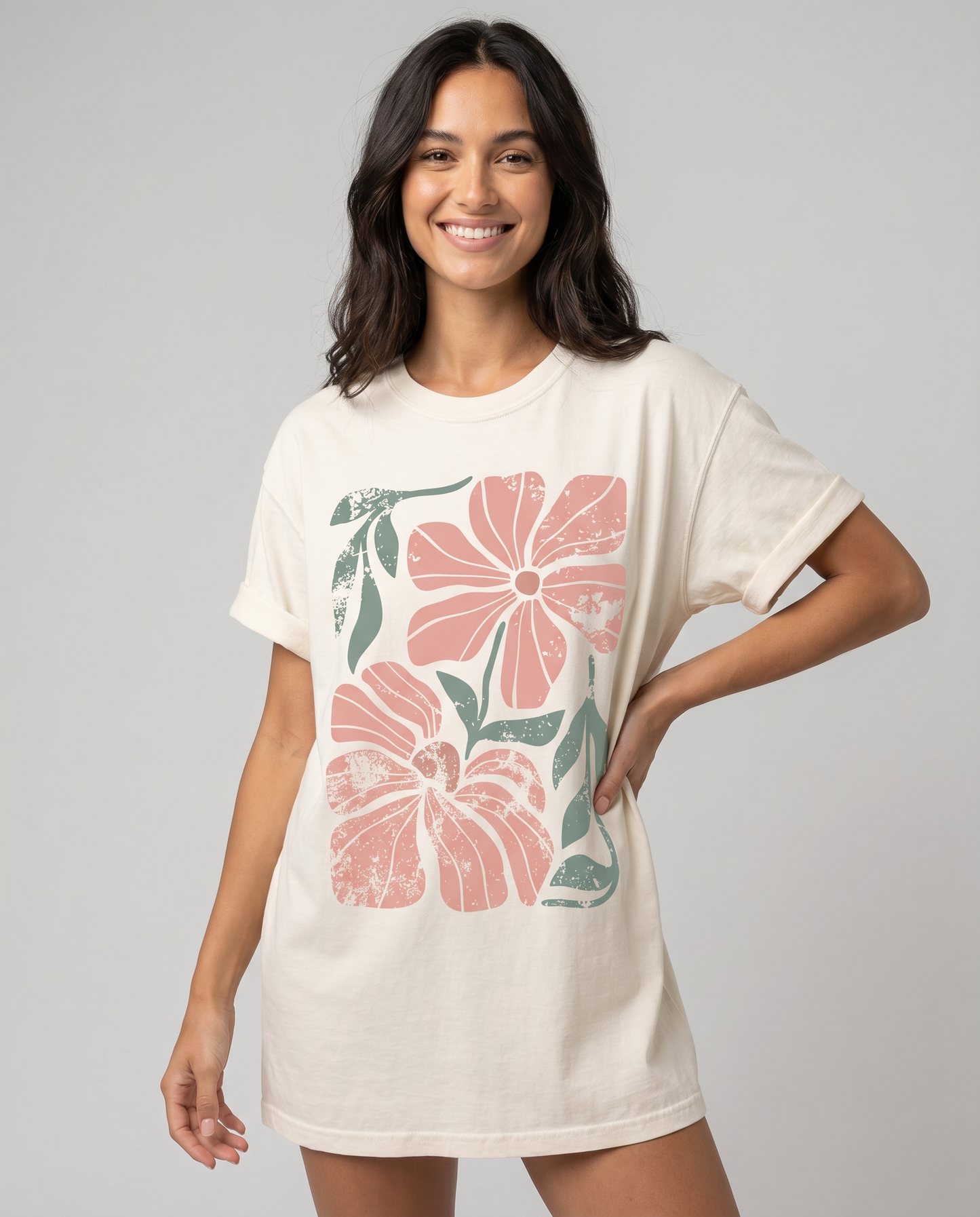 Orange Flower Boho -  Comfort Colors Relaxed Fit Premium T Shirt