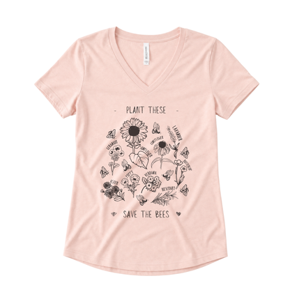 Plant These, Saves The Bees - Super Soft V Neck