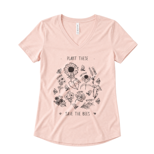 Plant These, Saves The Bees - Super Soft V Neck