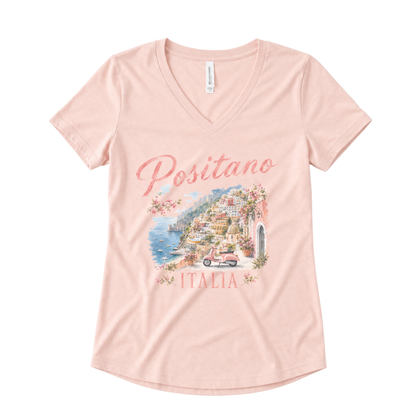 Vintage Positano Painting - Super Soft V-Neck