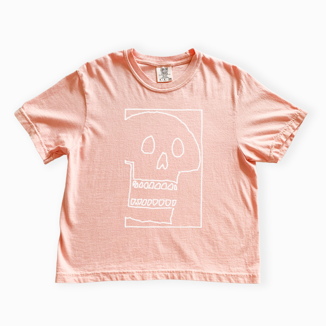 Skull Sketch - Comfort Colors Boxy Cropped Tee