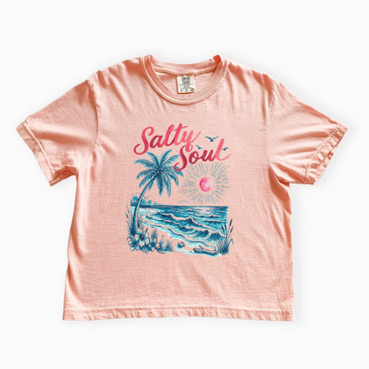 Salty Soul - Comfort Colors Boxy Cropped Tee
