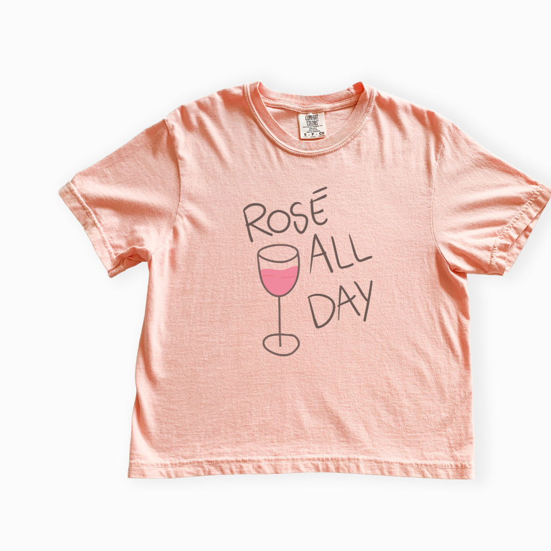 Rose All Day - Comfort Colors Boxy Cropped Tee