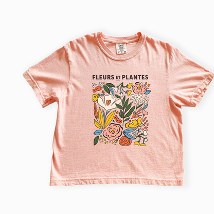Fleurs Et Plantes - Comfort Colors Boxy Cropped Tee