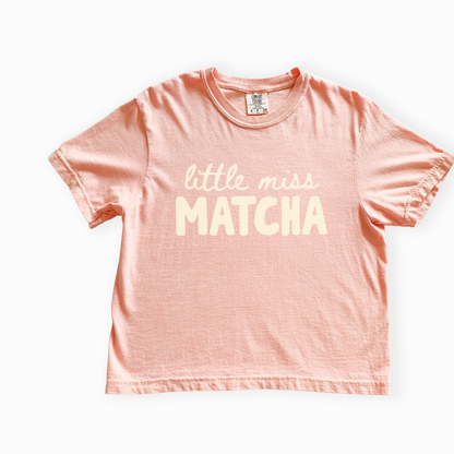 Little Miss Matcha - Comfort Colors Boxy Cropped Tee