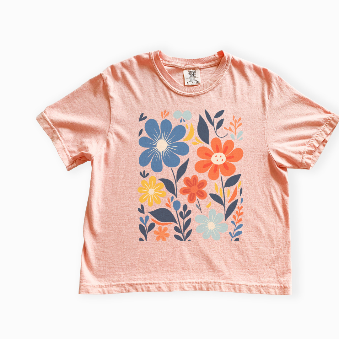 Floral Riot - Comfort Colors Boxy Cropped Tee