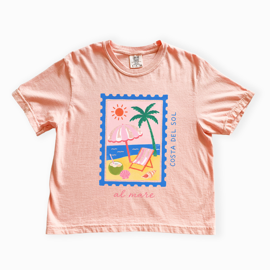 Costa Del Sol - Comfort Colors Boxy Cropped Tee