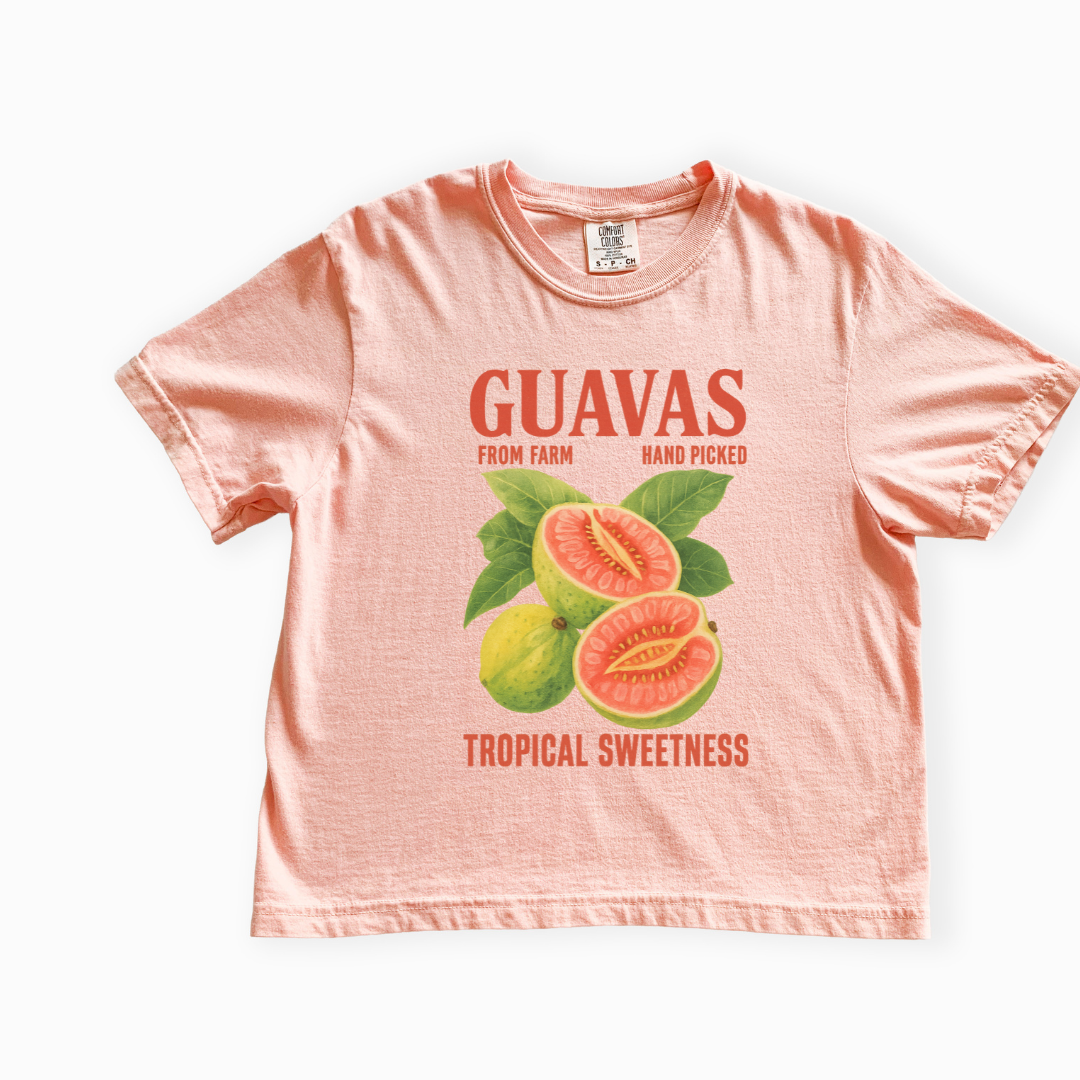 Guavas Tropical Sweetness Tee - Comfort Colors Boxy Cropped Tee