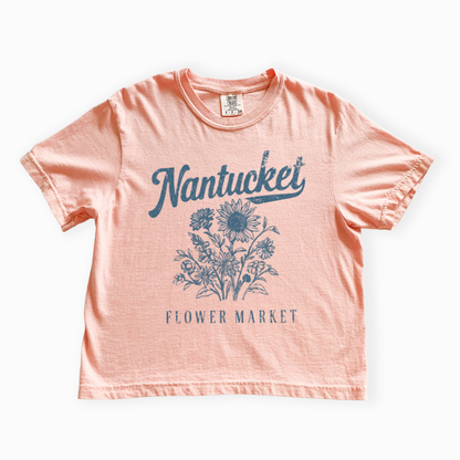 Nantucket Flower Market - Comfort Colors Boxy Cropped Tee